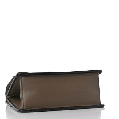 Fendi Vitello Century F is Fendi Bi-Color FF 1974 Embossed Kan I Shoulder Bag Maya Black 4 of 9