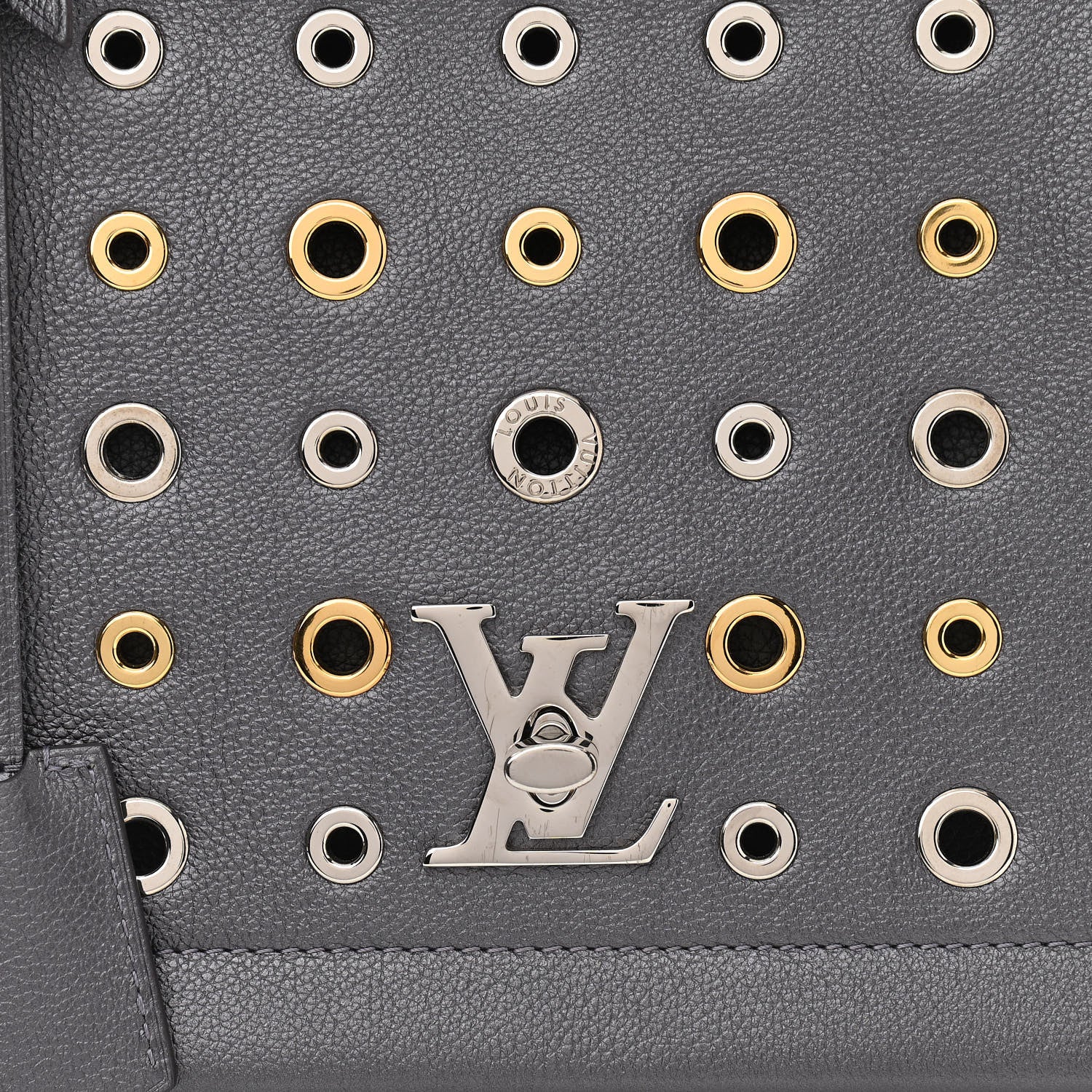 Louis Vuitton Soft Calfskin Eyelet Lockme II Top Handle Gris Silver 9 of 11