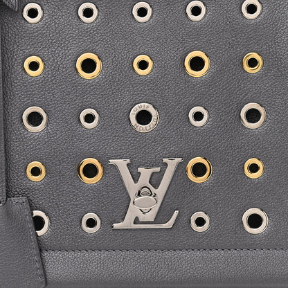 Louis Vuitton Soft Calfskin Eyelet Lockme II Top Handle Gris Silver 9 of 11