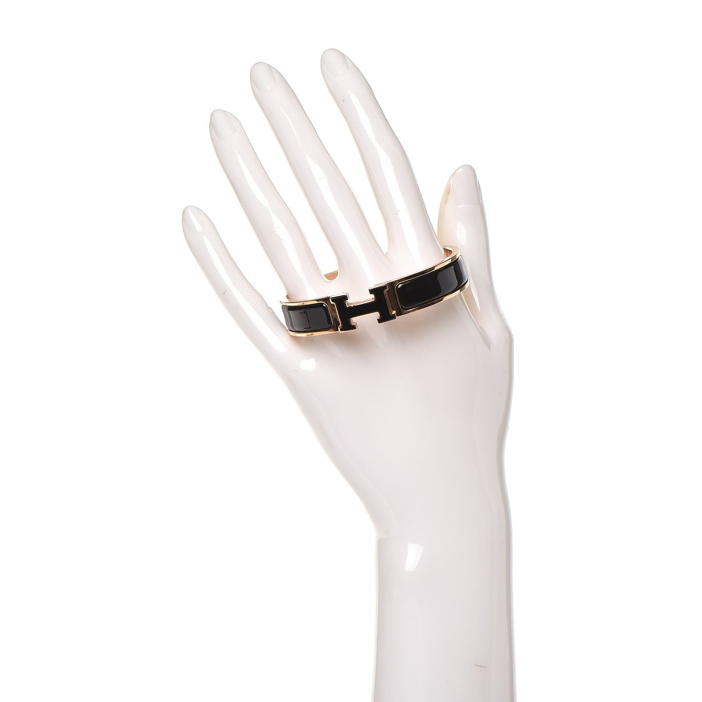 Enamel Narrow Clic Clac H Bracelet PM Black