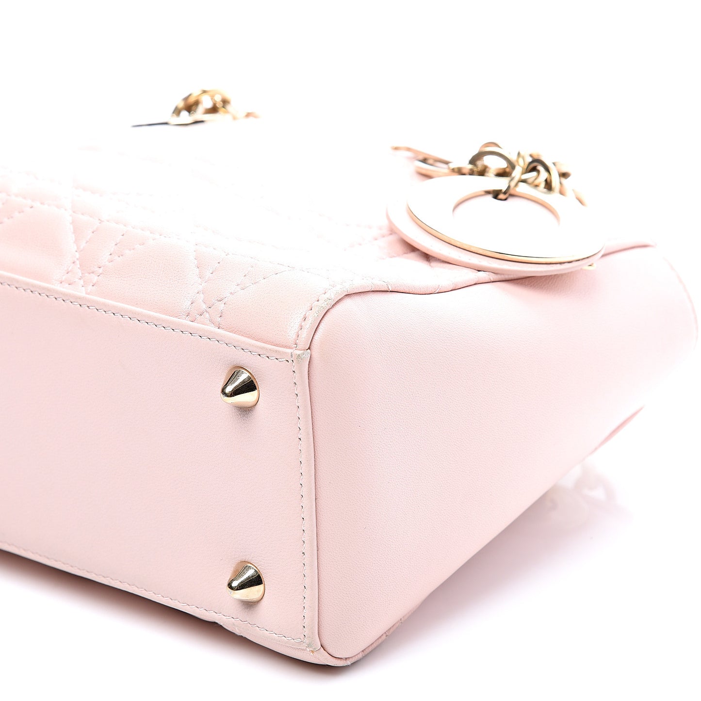 Lambskin Cannage Lady Dior Double Chain Bag Pink