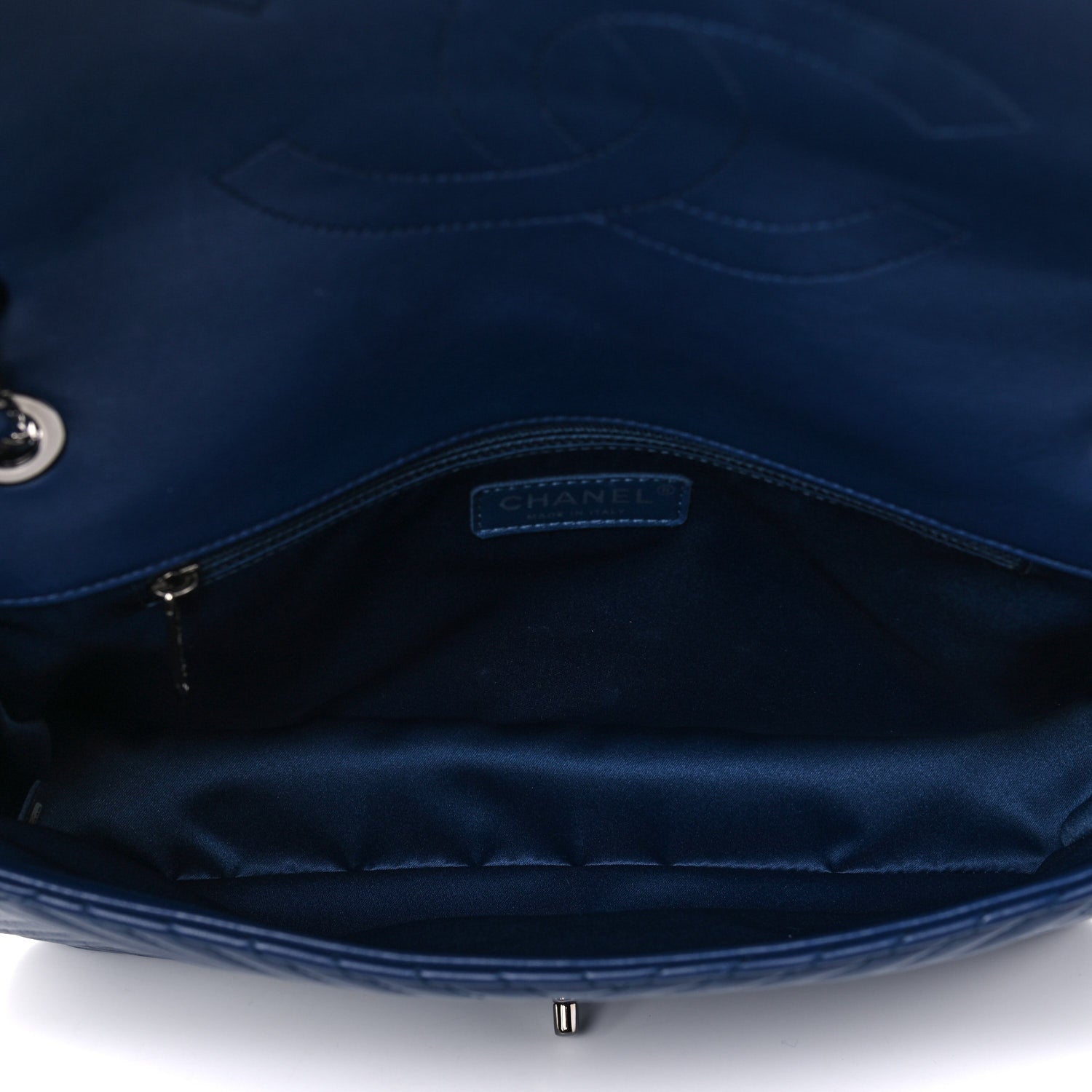 Chanel Lambskin Quilted Large CC Crossing Flap Navy 5 of 14