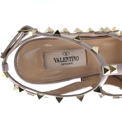 Valentino Garavani Nappa Rockstud Ankle Strap Pumps 37 Black Poudre 9 of 12