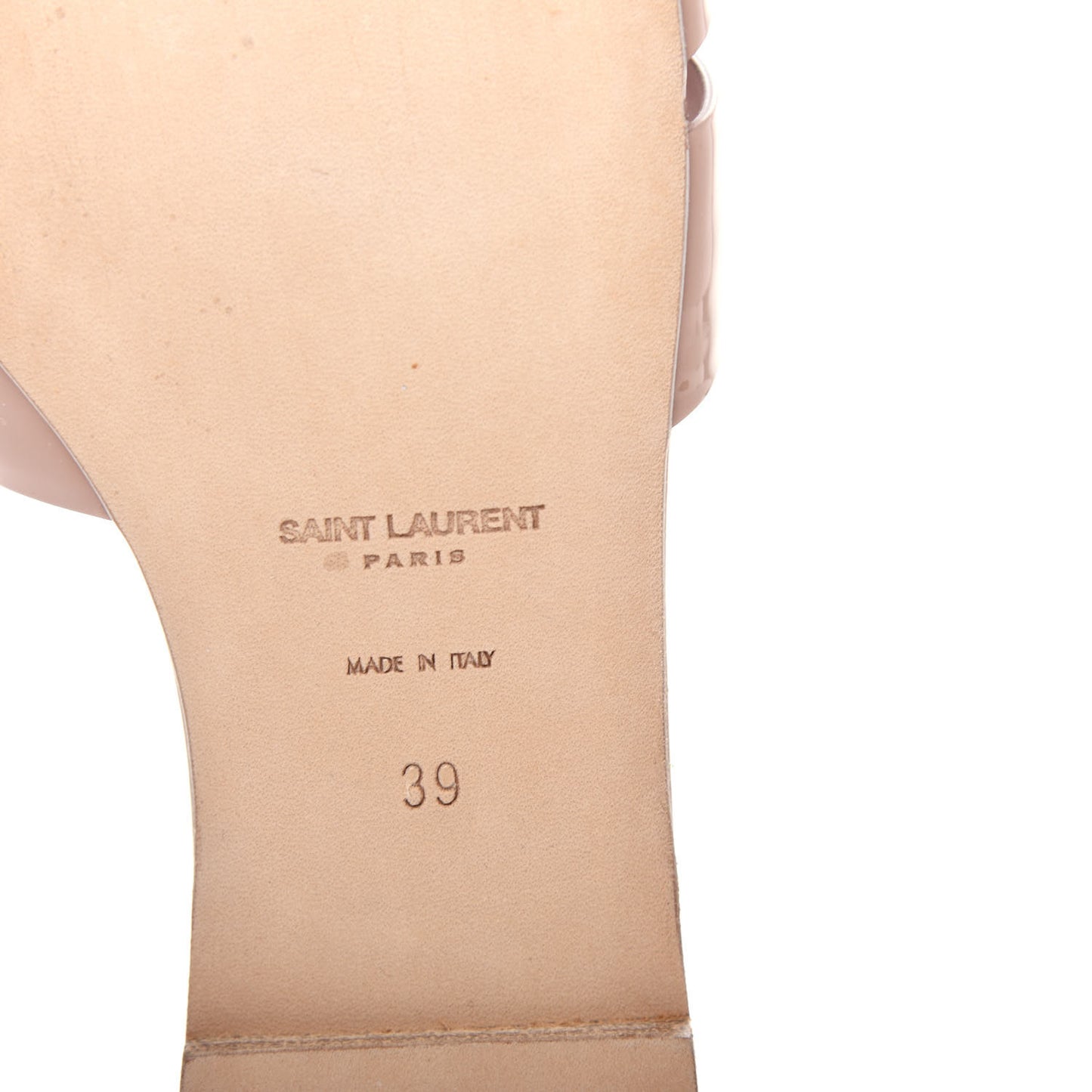 Patent Calfskin Nu Pied 05 Slide Sandals 39 Nude