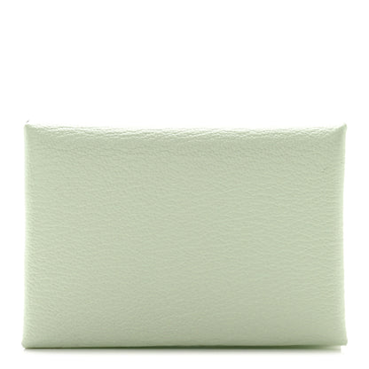 Hermes Chevre Mysore Verso Calvi Duo Card Case Vert Fizz Menthe 1 of 8