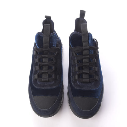 Chanel Suede Calfskin Velvet Grosgrain CC Sneakers 41 Navy Blue Black 5 of 11