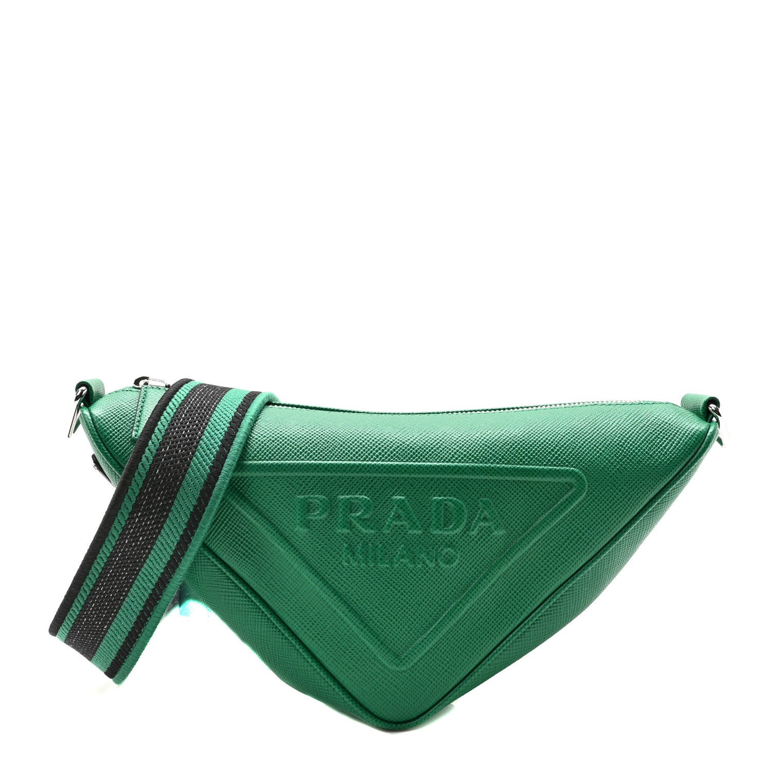 Prada Saffiano Lux Triangle Shoulder Bag Mango 1 of 9
