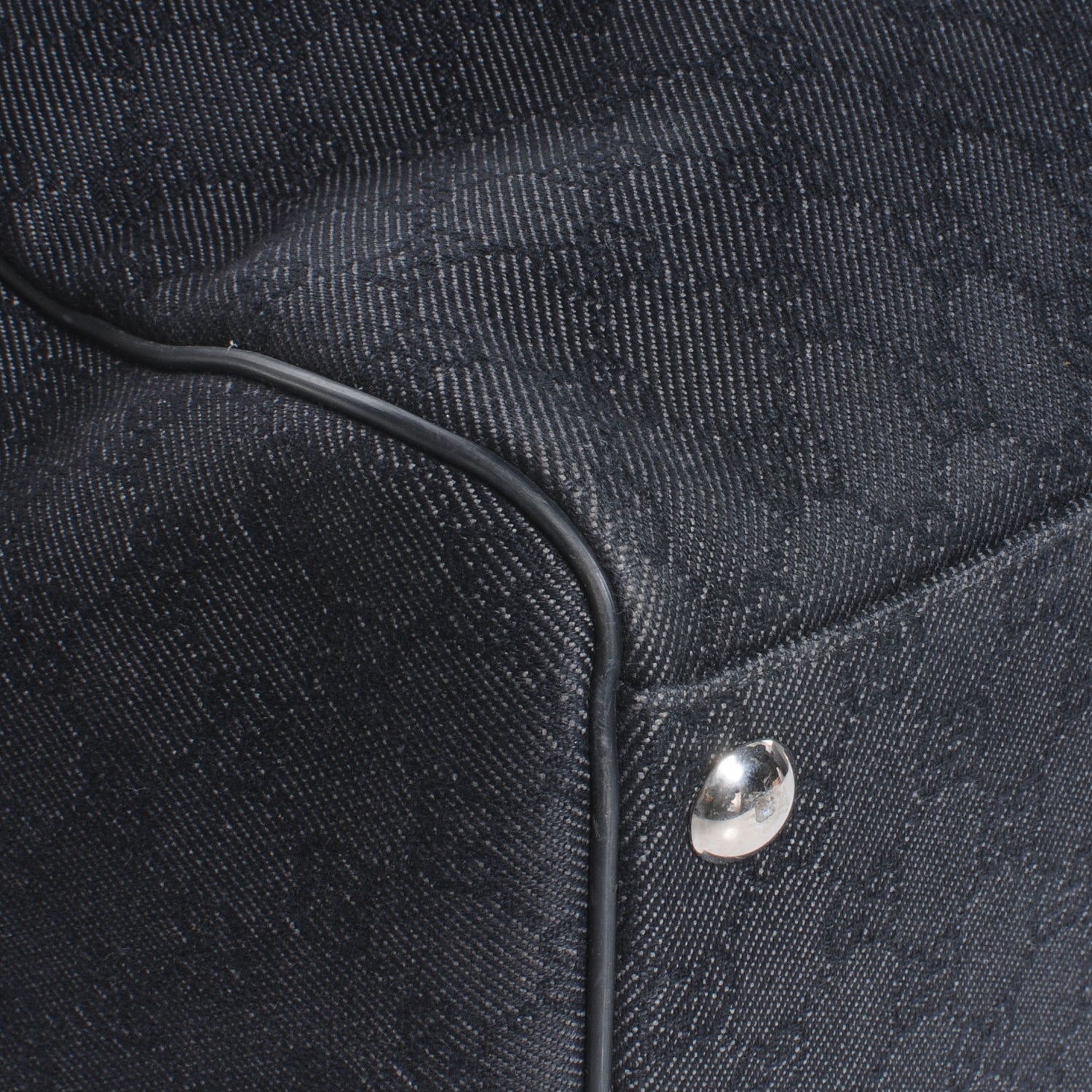 Gucci Denim Monogram Large Carry On Duffle Black 5 of 9