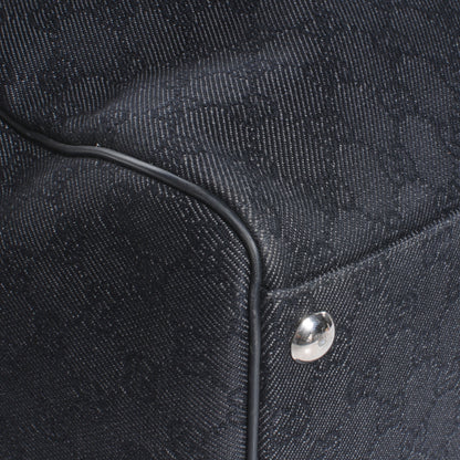 Gucci Denim Monogram Large Carry On Duffle Black 5 of 9