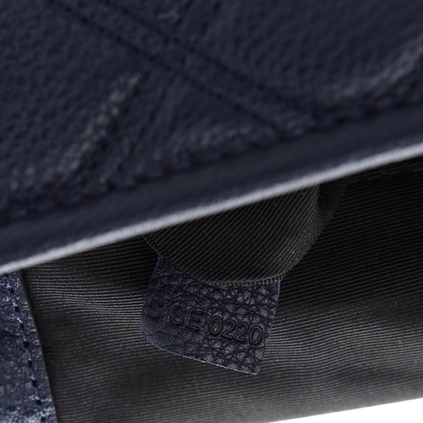 Grained Calfskin Quilted Double Stitched The Status Flap Crossbody Bag Navy