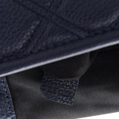 Marc Jacobs Grained Calfskin Quilted Double Stitched The Status Flap Crossbody Bag Navy 7 of 9