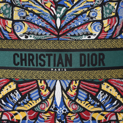 Christian Dior Canvas Embroidered Butterfly Book Tote Black Multicolor 9 of 9