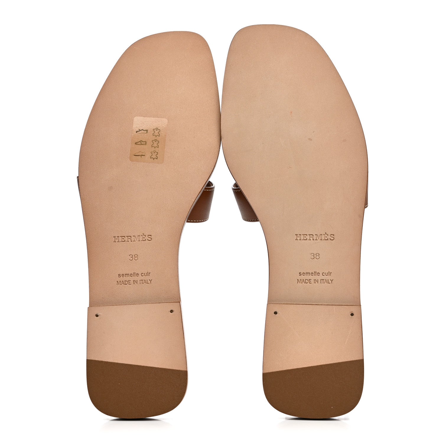 Hermes Box Calfskin Oran Sandals 38 Gold 6 of 9