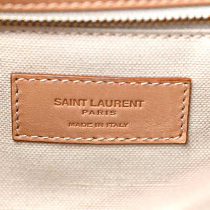 Saint Laurent Cotton Canvas Vintage Calfskin Monogram Medium Niki Chain Satchel Cream Tan 6 of 16