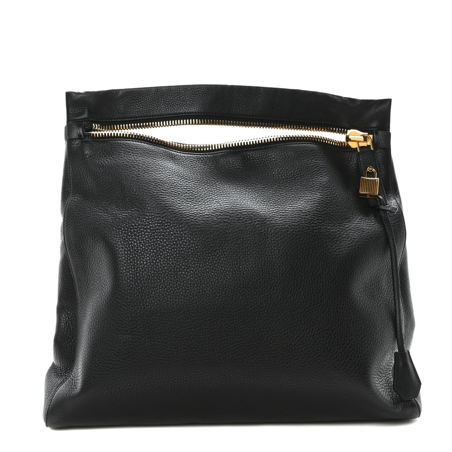 Pebbled Calfskin Alix Zip Clutch Black