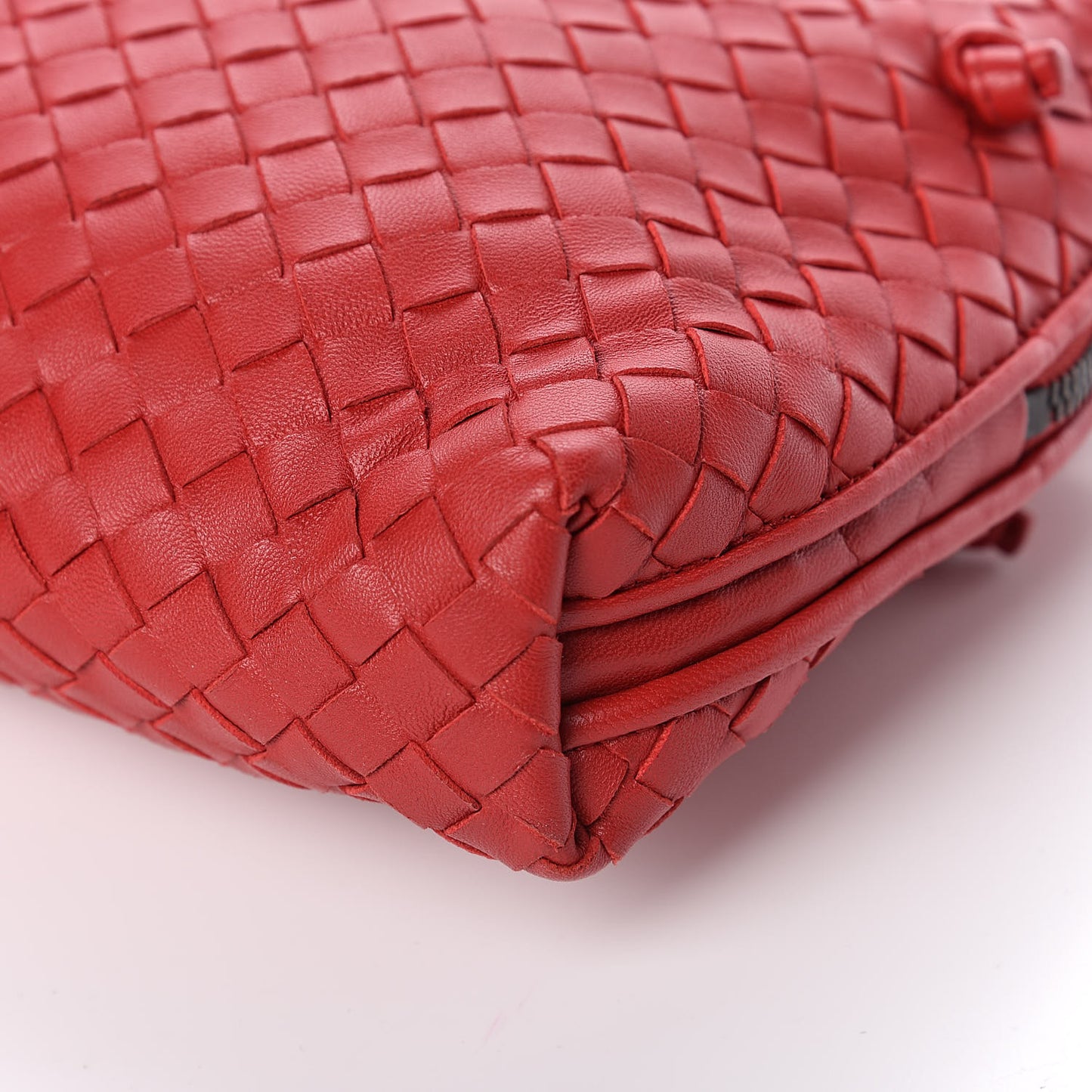 Nappa Intrecciato Nodini Crossbody Messenger Red