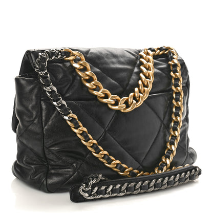 Chanel Lambskin Quilted Large Chanel 19 Flap Black 2 of 14