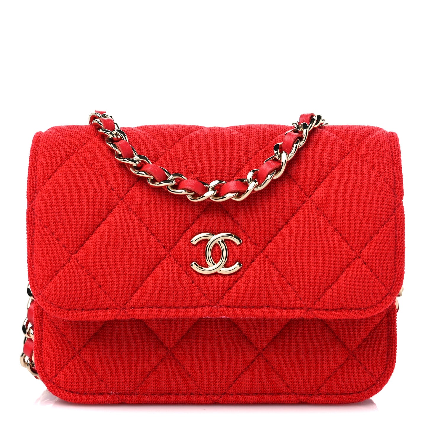 Jersey Quilted Micro Mini Flap Red