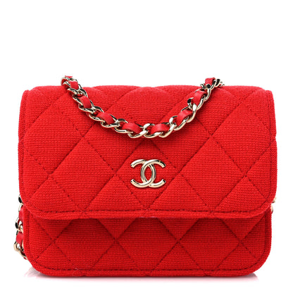 Chanel Jersey Quilted Micro Mini Flap Red 1 of 11