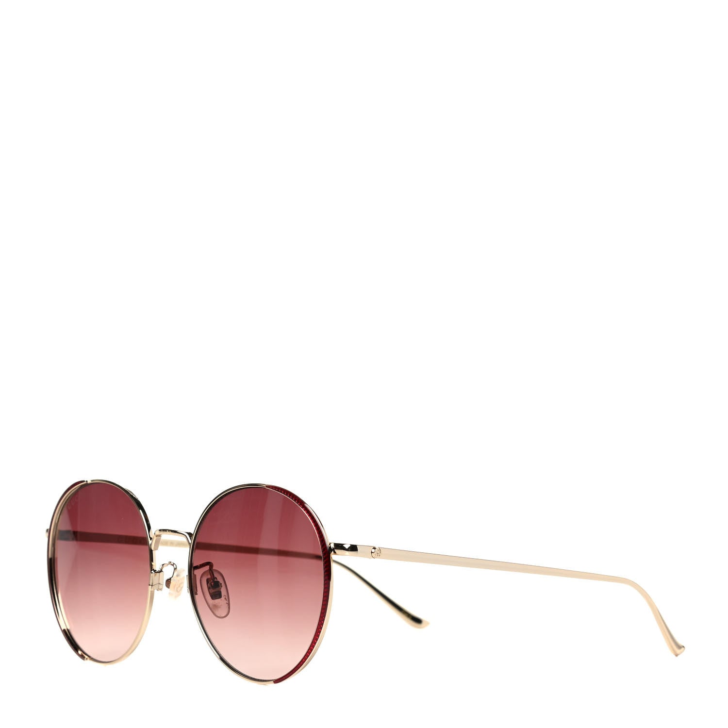 Gucci Round Sunglasses GG0401SK Gold Red 1 of 4
