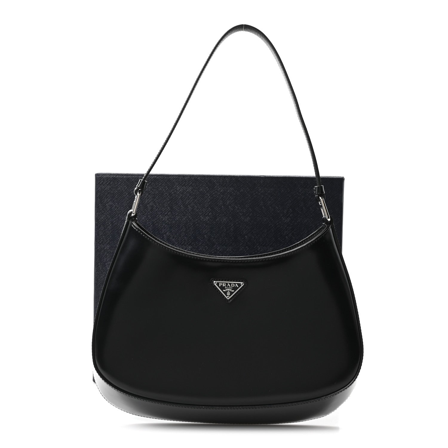 Prada Spazzolato Cleo Shoulder Bag Black 11 of 11