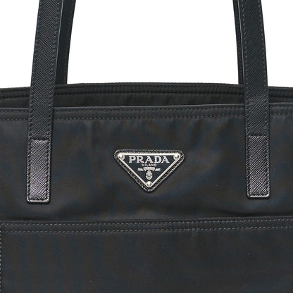 Prada Tessuto Nylon Saffiano Shopping Tote Black 7 of 9