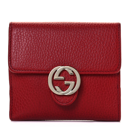 Gucci Dollar Calfskin Interlocking G French Wallet Rosso 1 of 11