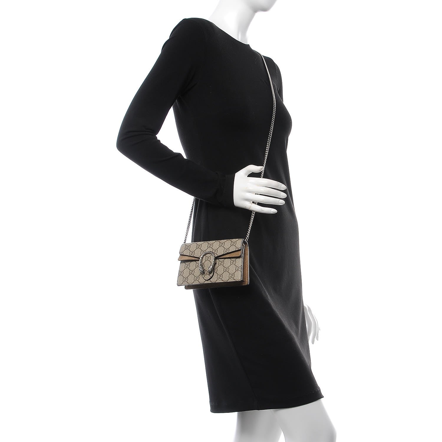 Gucci GG Supreme Monogram Super Mini Dionysus Shoulder Bag Taupe 2 of 6
