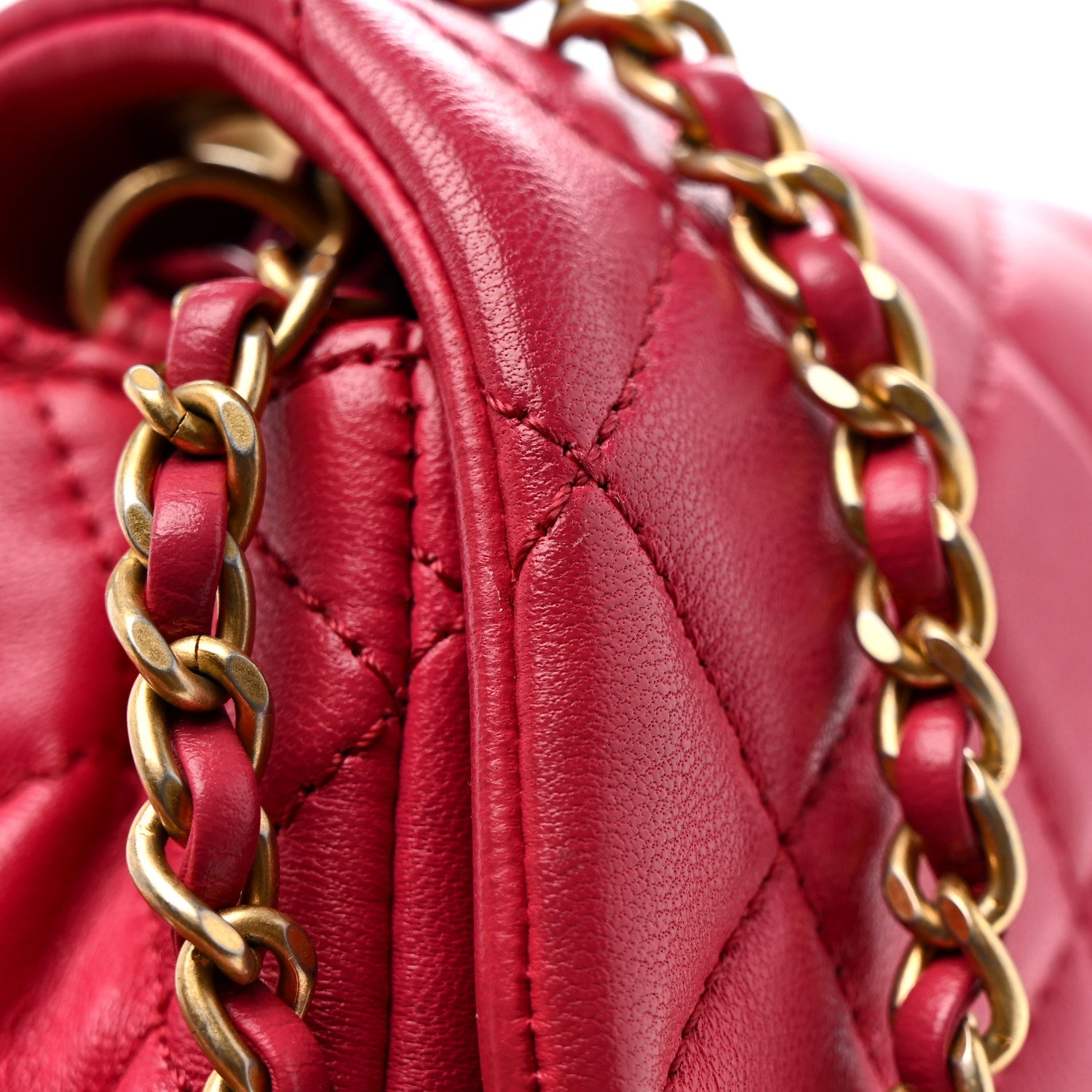 Chanel Lambskin Quilted Mini Rectangular Pearl Crush Flap Fuchsia 11 of 13