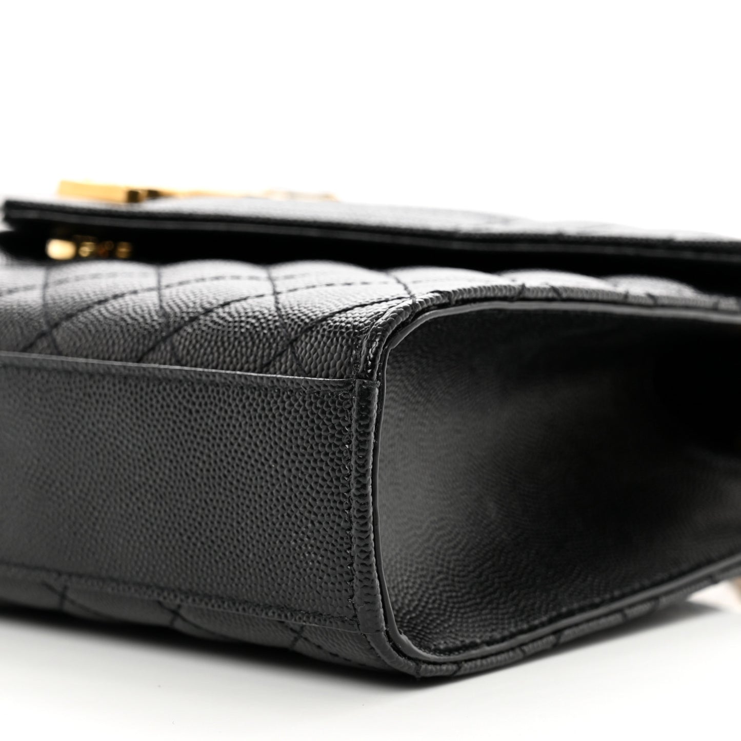 Grain De Poudre Textured Mixed Matelasse Triquilt Medium Monogram Satchel Black