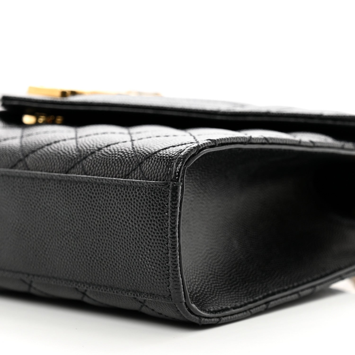 Saint Laurent Grain De Poudre Textured Mixed Matelasse Triquilt Medium Monogram Satchel Black 9 of 9