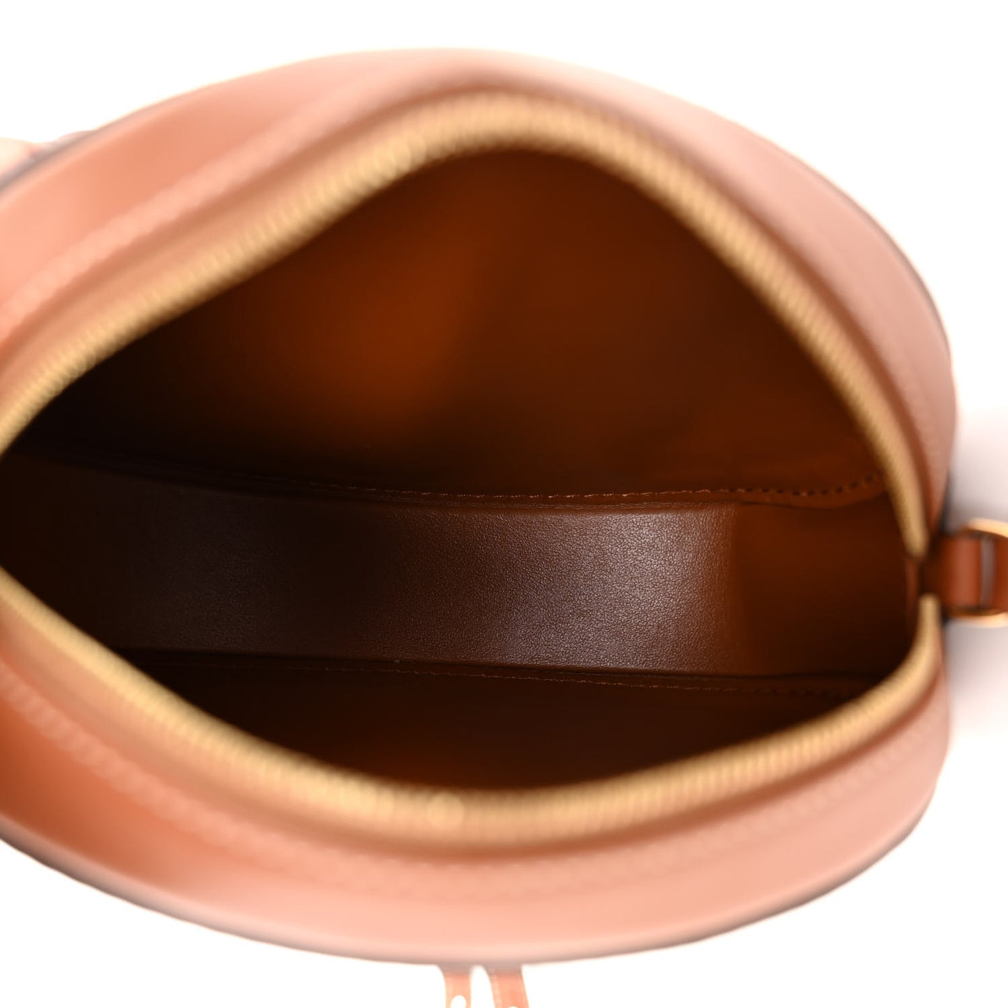 Smooth Calfskin Cuir Small Triomphe Oval Crossbody Purse Tan