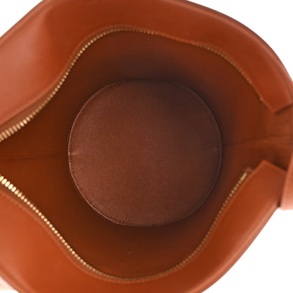 Celine Textile Calfskin Crecy Bucket Bag Blue Tan 5 of 9