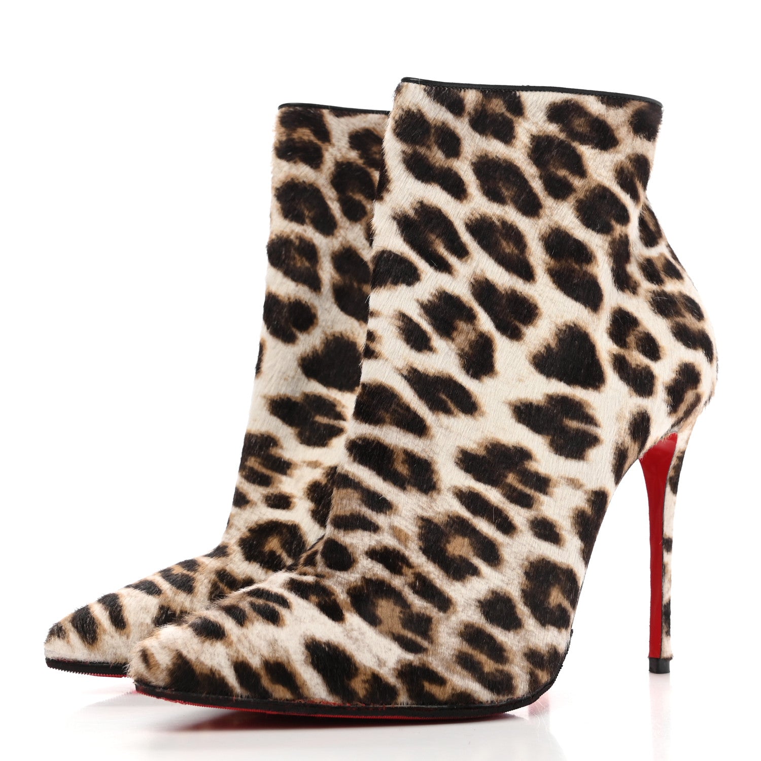 Christian Louboutin Calf Hair Leopard Print So Kate Booty 100 Ankle Boots 37.5 Brown 3 of 7