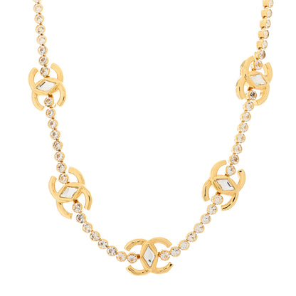 Chanel Metal Crystal CC Marquise Choker Gold 1 of 5