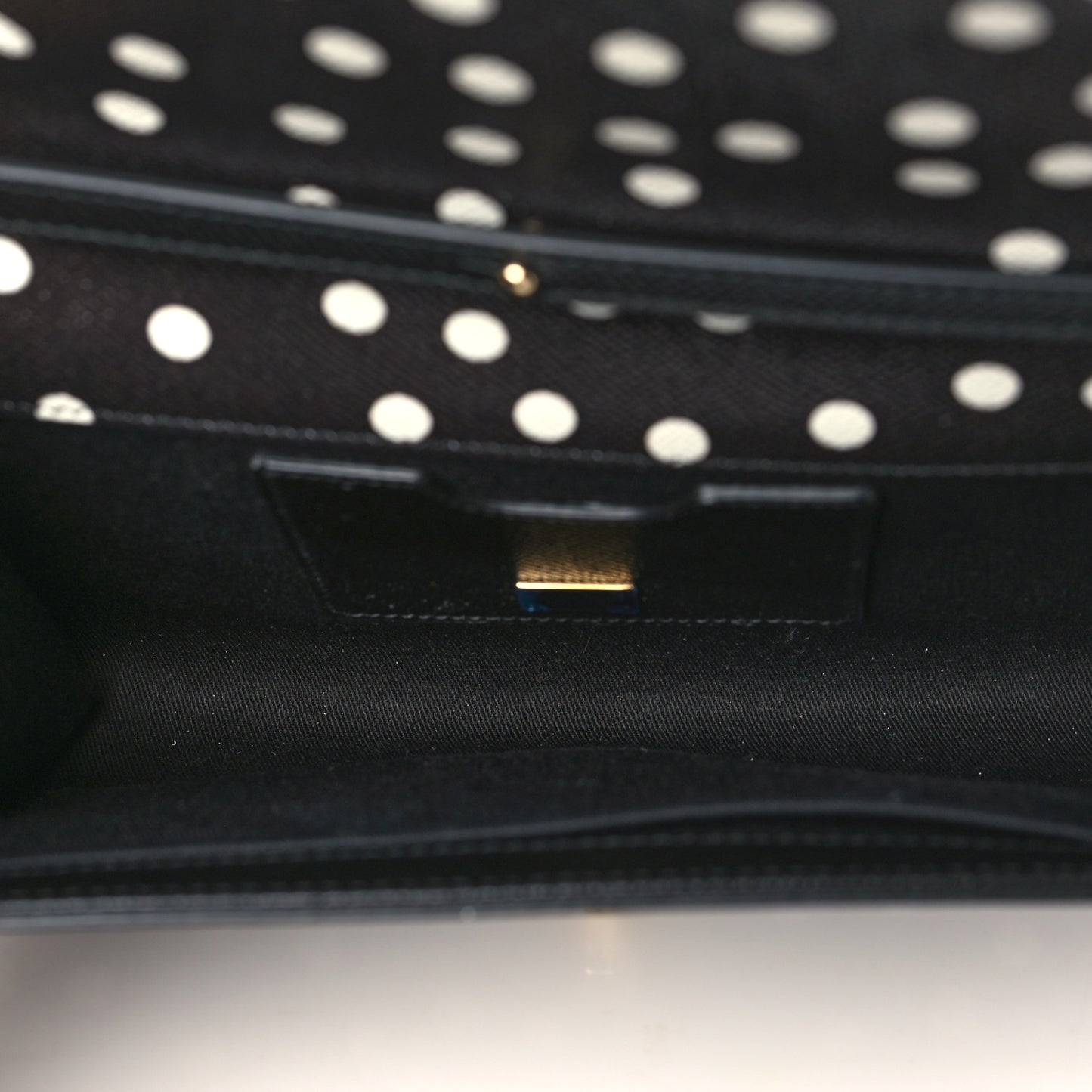 Dauphine Polka Dot Print Shoulder Bag Black