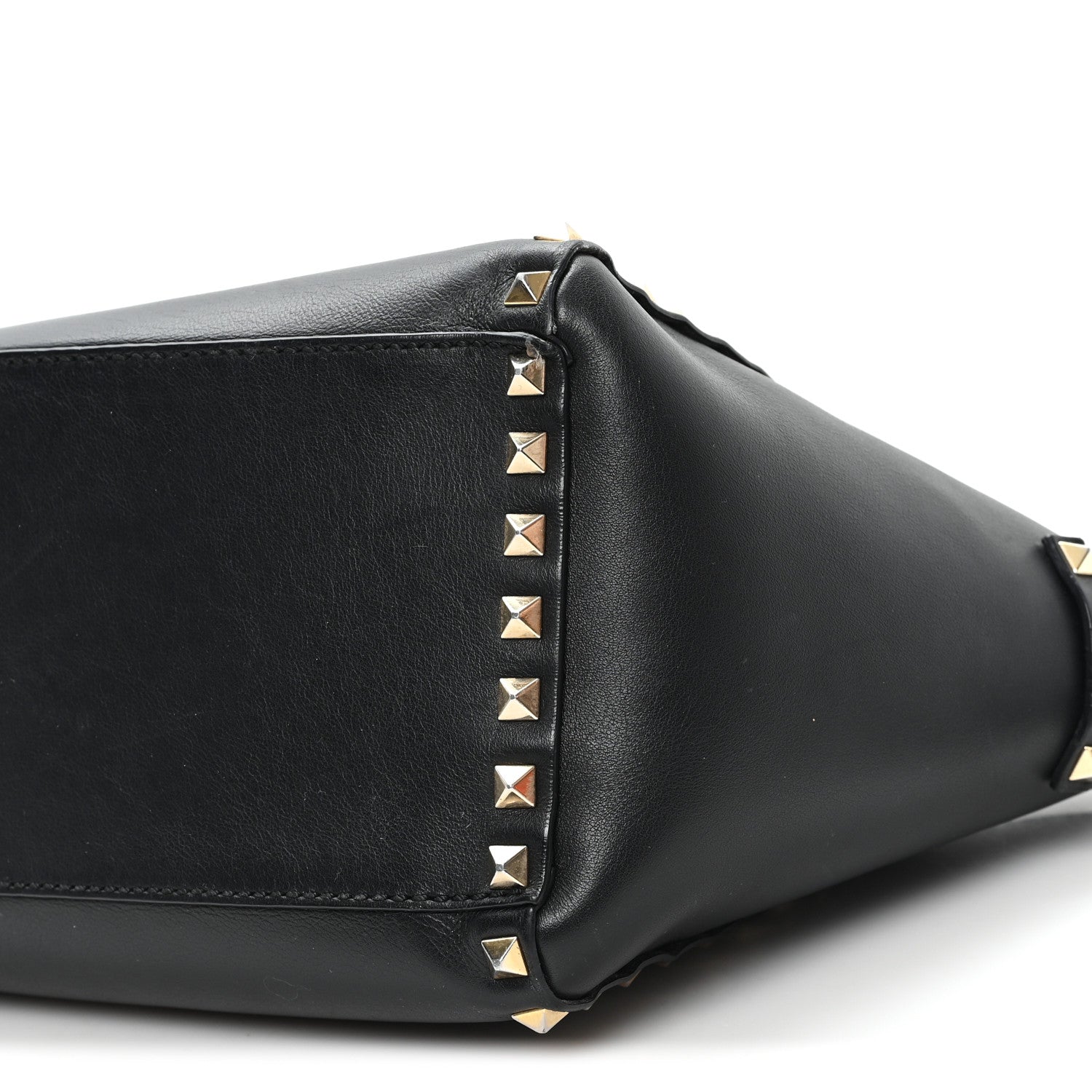 Valentino Garavani Vitello Small Rockstud Double Handle Tote Black 9 of 11