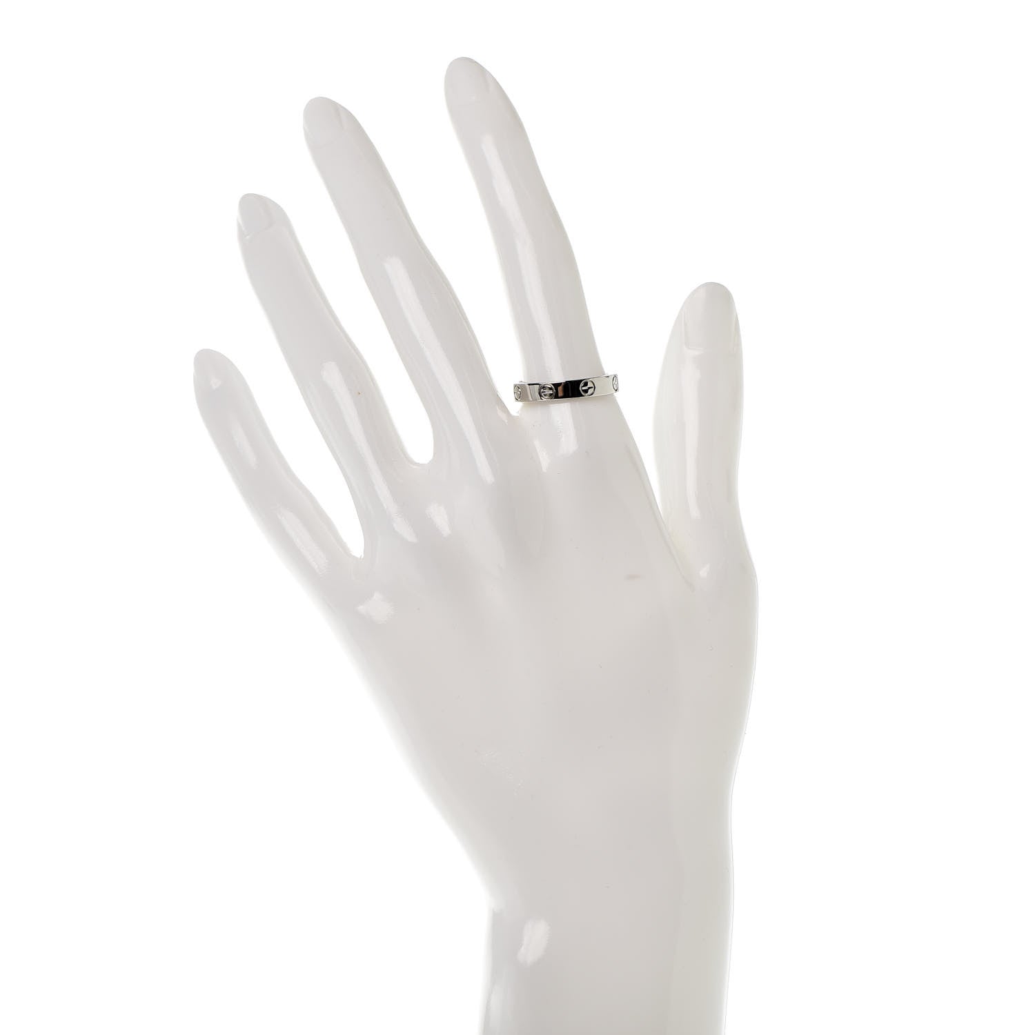 Cartier 18K White Gold 3.5mm LOVE Wedding Band Ring 54 6.75 2 of 4