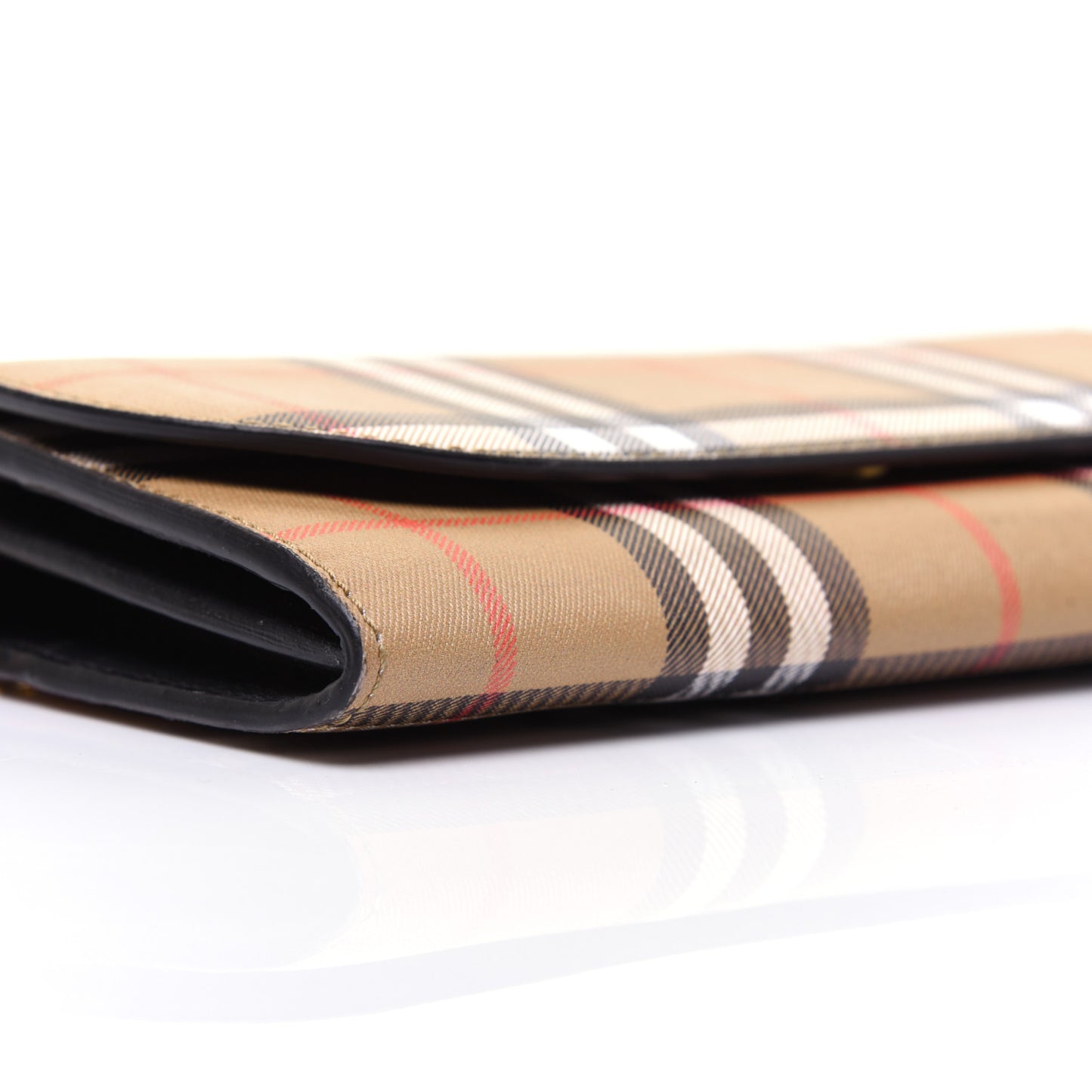 Vintage Check Henley Wallet On Chain Black