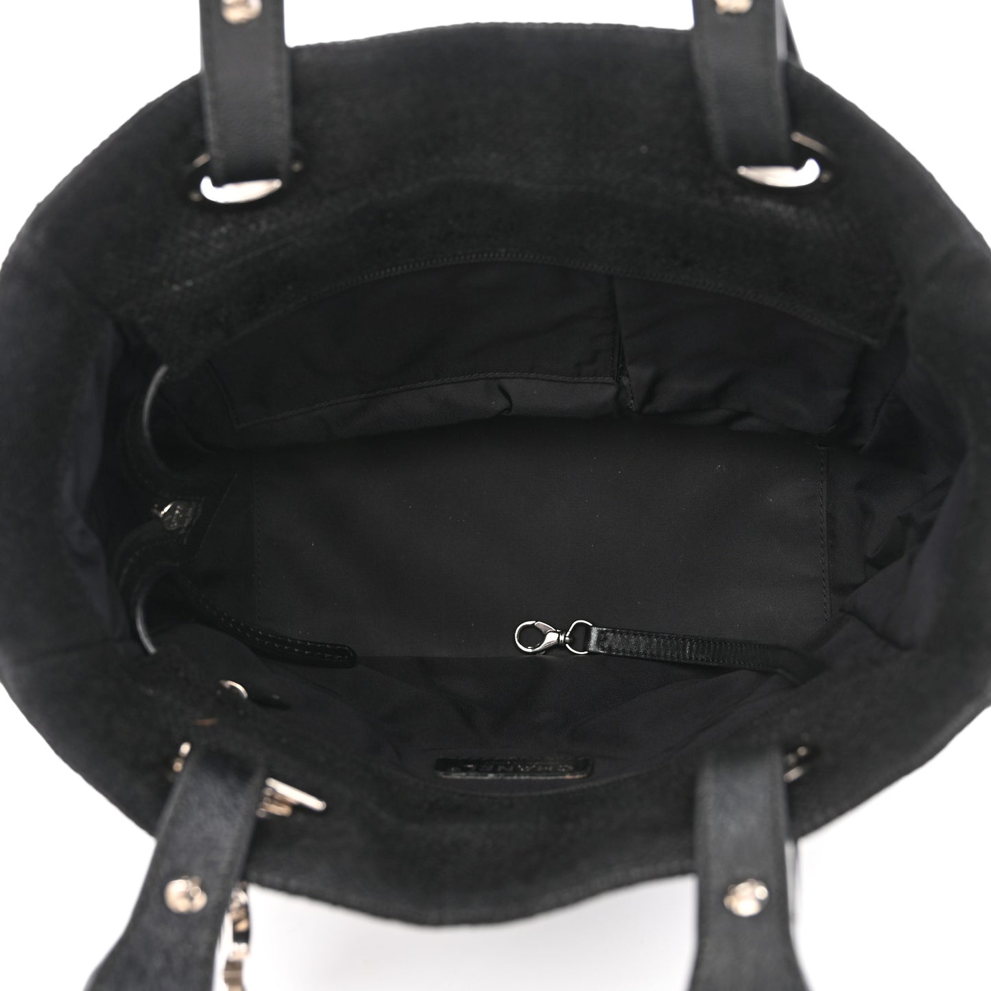 Coated Canvas Quilted Small Paris Biarritz Tote Black