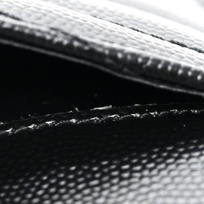 Saint Laurent SAINT LAURENT Grain De Poudre Matelasse Chevron Monogram Compact Wallet Black 11 of 14
