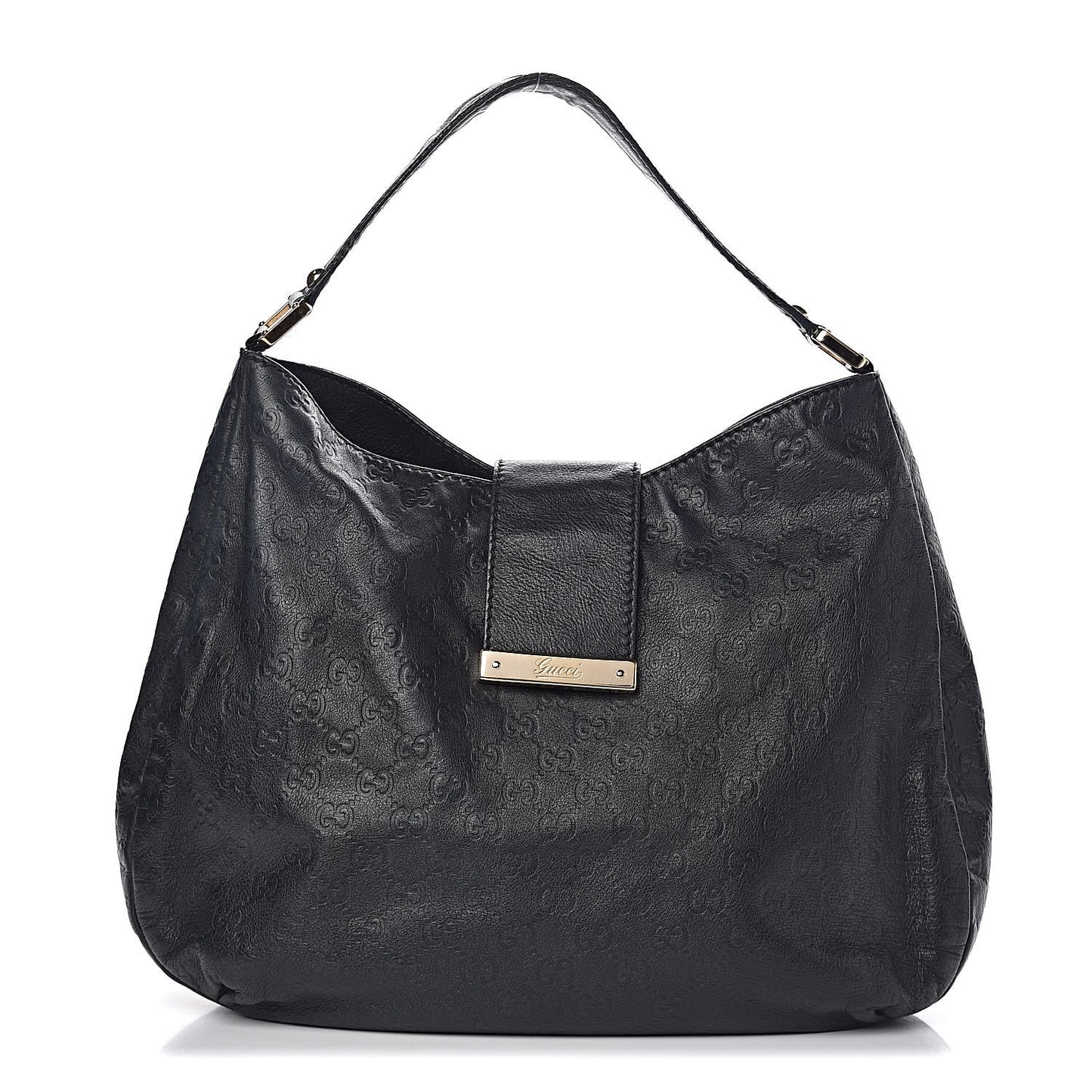 Guccissima Large New Ladies Web Hobo Black