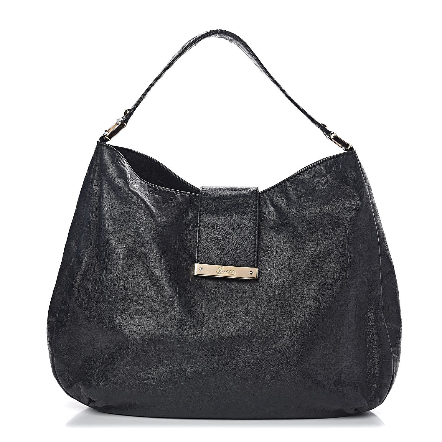 Gucci Guccissima Large New Ladies Web Hobo Black 1 of 13