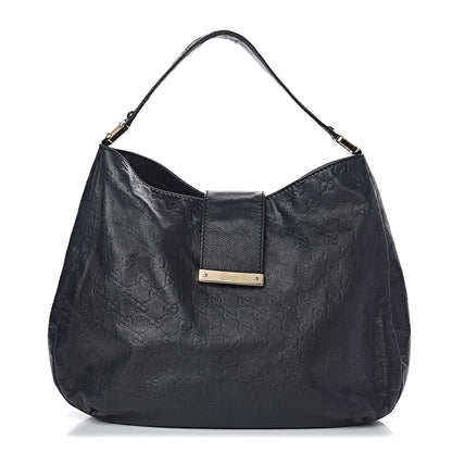 Gucci Guccissima Large New Ladies Web Hobo Black 1 of 13