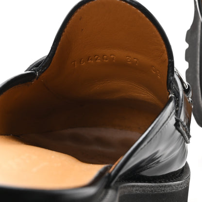 Gucci Magnum Calfskin Womens Horsebit Platform Mules 37 Black 9 of 9