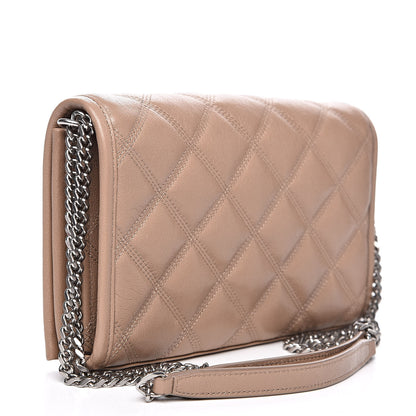 Saint Laurent Lambskin Diamond Quilted Becky Chain Wallet Gold Sand 3 of 11