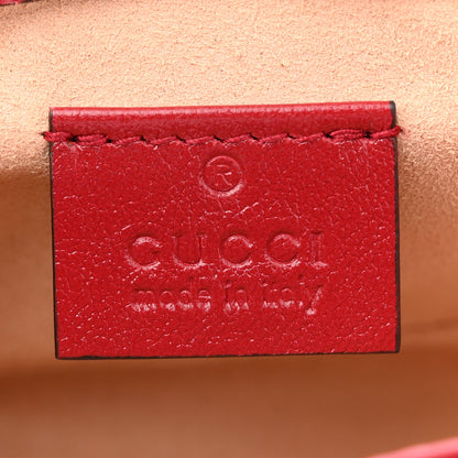 Gucci Vintage Effect Calfskin Matelasse Diagonal Super Mini Torchon GG Marmont Shoulder Bag Black Romantic Cherry 6 of 10