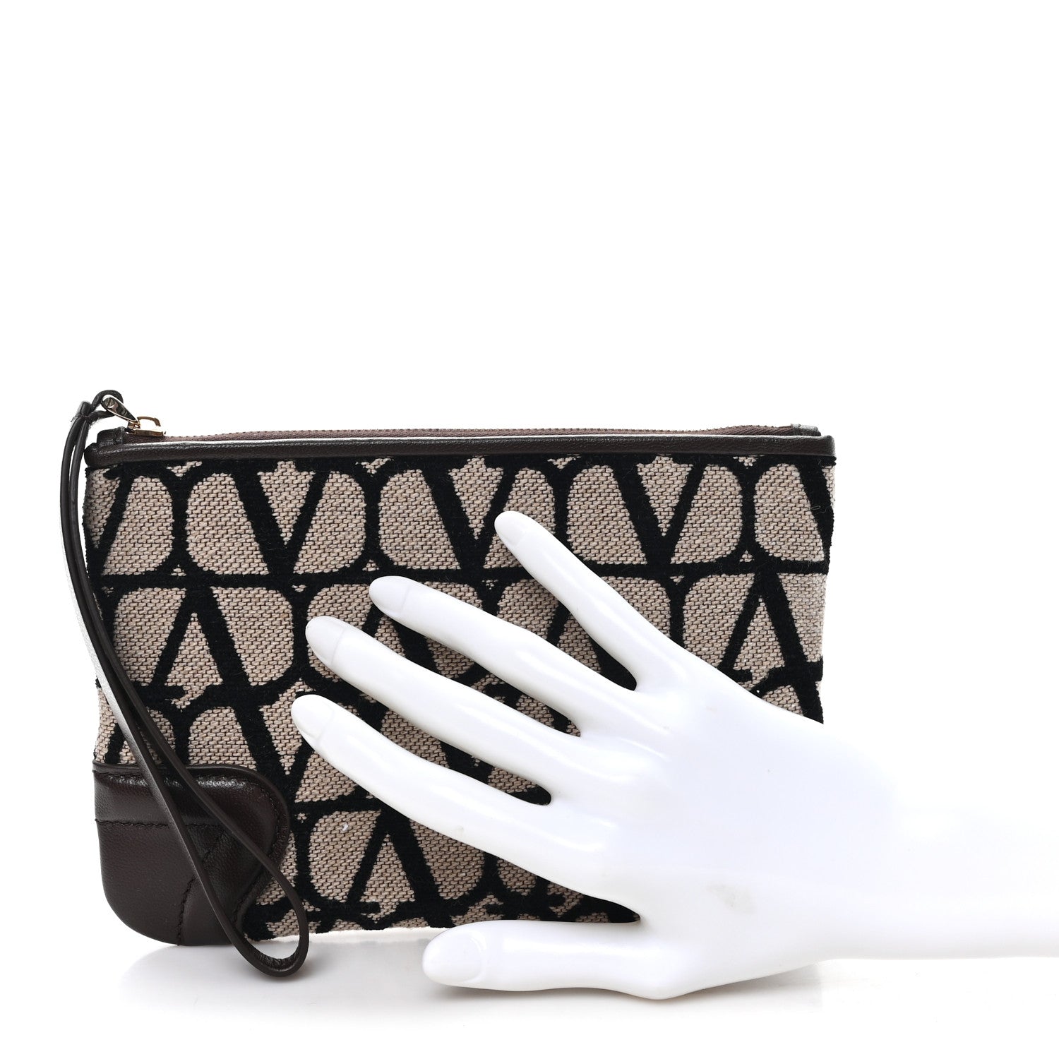 Valentino Garavani Toile Iconographe Pouch Naturale Black Fondant 2 of 7