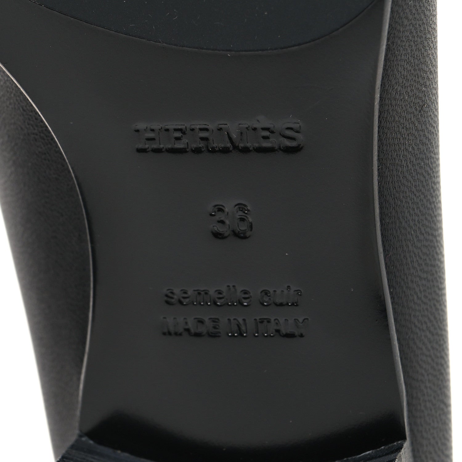 Hermes Goatskin Womens Royal Loafers 36 Black 7 of 8