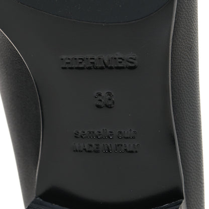 Hermes Goatskin Womens Royal Loafers 36 Black 7 of 8